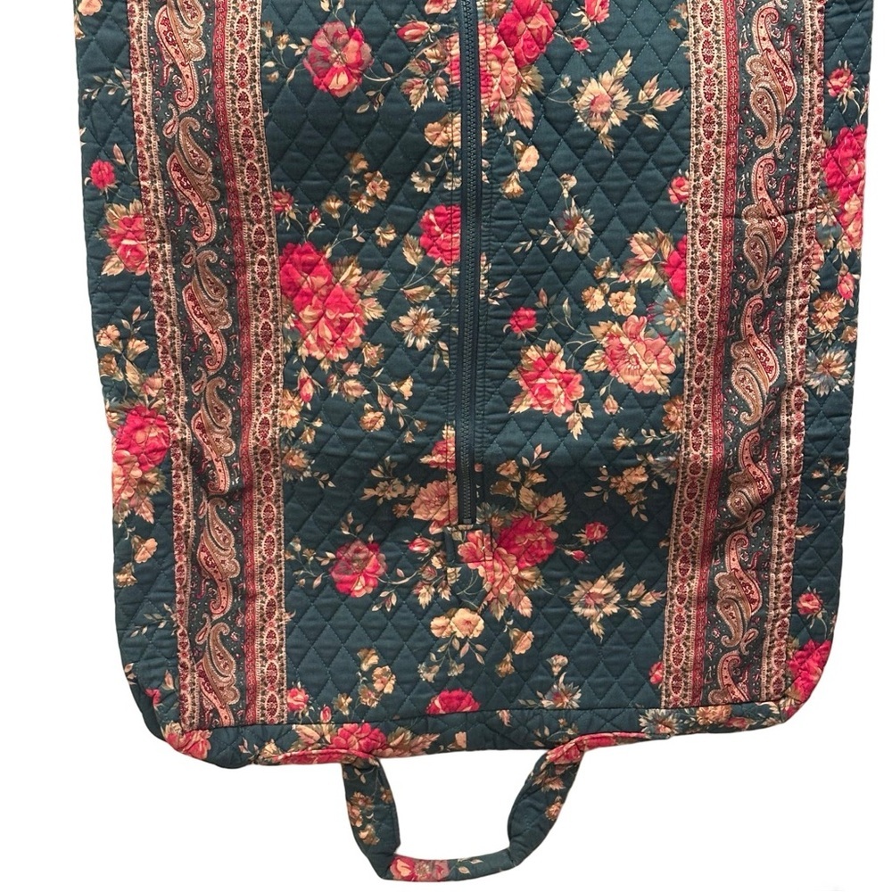 80s Vintage Vera Bradley Greenbriar Large Travel Garment Bag Paisley Floral EUC - Picture 7 of 16
